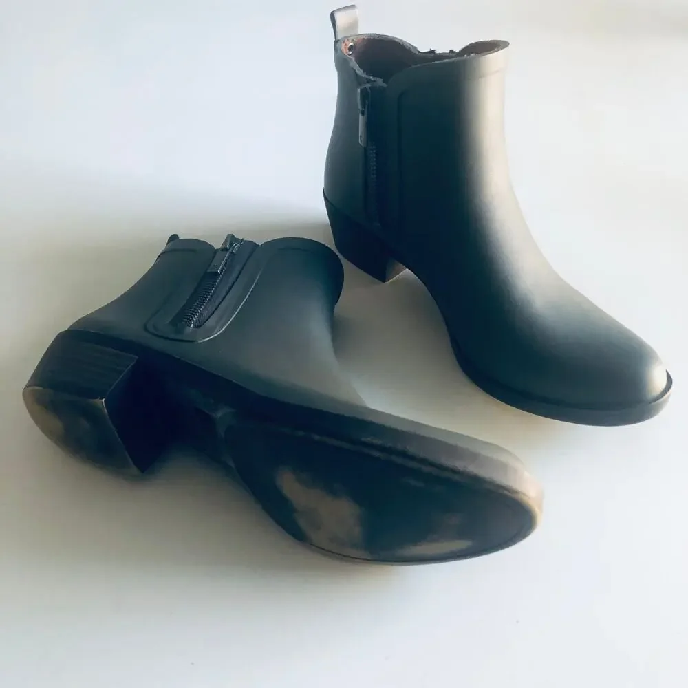 Lucky Brand 'Basel' Women's 8 Rain Boot Gray Ankle Bootie Rubber Outdoor Garden